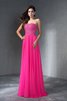 A-Line Sweep Train Perlenbesetztes Chiffon Herz-Ausschnitt Abendkleid - 3