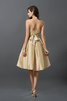 Robe demoiselle d'honneur courte naturel manche nulle a-ligne au niveau de genou - 30