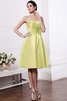 A Linie Elastischer Gewebter Satin Normale Taille Knielanges Kurzes Brautjungfernkleid - 9