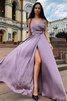 A-Linie Prinzessin Junoesque Ballkleid aus Satin mit Sweep Zug - 2