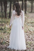 Robe de mariée ligne a parfait longueur au ras du sol modeste naturel - 4