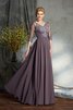Chiffon Ärmelloses Halbe Ärmeln V-Ausschnitt Normale Taille Brautmutterkleid - 4
