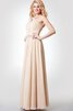 Robe demoiselle d'honneur romantique avec zip a-ligne avec ruban manche nulle - 4