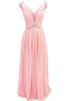 Paillettenbesetztes Chiffon A-Linie plissiertes bodenlanges Brautjungfernkleid - 2