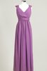 V-Ausschnitt Chiffon prächtiges Brautjungfernkleid mit gekappten Ärmeln - 6