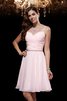 Perlenbesetztes Prinzessin Ärmelloses Natürliche Taile Kurzes Abschlusskleid - 5