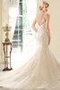 Modesto Vestido de Novia de Corte Sirena de Plisado de Cola Corte de Escote con abertura - 2