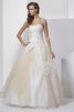 Herz-Ausschnitt Tüll Bodenlanges Quinceanera Kleid mit Blume mit Empire Taille - 1