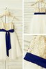 Robe de cortège enfant brillant naturel ligne a en tulle bretelles spaghetti - 1