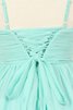 A-Line plissiertes Chiffon gerüschtes wadenlanges langes Blumenmädchenkleid - 3