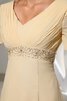 Abito da Sera A Terra senza strap con Increspato in Chiffon con Perline - 2