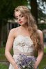 Robe de mariée 2 pice col en bateau decoration en fleur avec sans manches a plage - 2