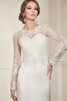 Robe de mariée humble elégant simple avec manche longue de traîne courte - 4
