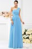 Ärmelloses Empire Taille Prinzessin Ein Träger Brautjungfernkleid aus Chiffon - 3
