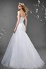 Abito da Sposa in Tulle Senza Maniche Allacciato con Perline Lungo con Criss-cross - 4