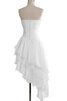 Robe demoiselle d'honneur en chiffon ruché avec perle ligne a manche nulle - 2