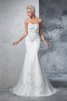 Robe de mariée longue naturel avec perle de sirène de col en cœur - 3
