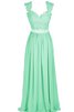 Robe demoiselle d'honneur naturel jusqu'au sol appliques a-ligne dos nu - 1