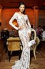 Glamouroso&Dramatico Vestido de Fiesta de Corte Sirena de Escote con Hombros caídos - 1