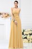 Drapiertes Prinzessin A Linie Bodenlanges Brautjungfernkleid aus Chiffon - 12