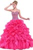 Herz-Ausschnitt bodenlanges schickes Quinceanera Kleid mit Rücken Schnürung mit Rüschen - 1