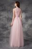 Robe de soirée formelle naturel de princesse de col bateau avec fleurs - 2