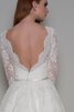 Halbe Ärmeln Zickzack Ausschnitt A-Line plissiertes luxus romantisches Brautkleid - 2