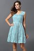 A-Line Prinzessin Reißverschluss Mini Brautjungfernkleid mit V-Ausschnitt - 18