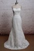 Robe de mariée officiel intemporel modeste avec zip de traîne moyenne - 1