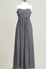 Robe demoiselle d'honneur plissé longue de col en cœur ruché - 11