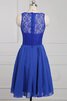 Robe demoiselle d'honneur naturel a-ligne d'epaule ecrite fermeutre eclair avec chiffon - 2
