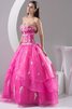 Robe de quinceanera plissage col en forme de cœur decoration en fleur ruché de mode de bal - 3