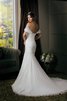 Robe de mariée avec perle d'epaule ecrite avec cristal entrecroisé ruché - 2