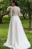 Abito da Sposa monospalla conservatore Semplice in Tulle con Mezze Maniche largo - 4