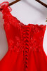 Ein Schulter Exquisit Natürliche Taile Schickes Cocktailkleid mit Blume - 5