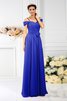 Chiffon Drapiertes Anständiges Bodenlanges Brautjungfernkleid mit Empire Taille - 25