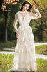Abito da sposa stile dea affascinante naturale in stain elastico in pizzo retro - 1