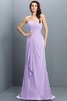 Ärmelloses Chiffon Sweep train Brautjungfernkleid mit Rücken Schnürung mit Plissierungen - 19