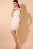Abito mamma Sposa mini con Fiore con Increspato senza strap Elegante Tubino - 2