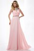 Robe de soirée longue a-ligne d'épaule asymétrique en chiffon manche nulle - 1