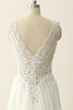 Strand V-Ausschnitt plissiertes A-Line Brautkleid mit Bordüre aus Chiffon - 5