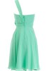 Ein Schulter Reißverschluss gerüschtes Chiffon mini Cocktailkleid mit Blume - 2