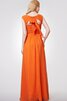 Robe demoiselle d'honneur avec nœud à boucles avec chiffon a-ligne avec ruban de col carré - 3