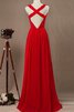 V-Ausschnitt sexy extravagantes bodenlanges Brautjungfernkleid aus Chiffon mit kreuz - 2