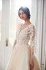 Abito da sposa in tulle con bottone stravagante grazioso in pizzo lunghi - 6