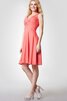 Robe demoiselle d'honneur nature simple manche nulle a-ligne avec chiffon - 4