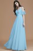 Normale Taille Prinzessin Spaghetti Träger A Linie Bodenlanges Brautjungfernkleid - 10