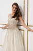 Wunderschönen Formelles Romantisches Ballkleid mit Pailletten mit Kristall - 5