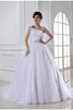 Duchesse-Linie Kapelle Schleppe Satin Perlenbesetztes Brautkleid mit Rücken Schnürung - 1