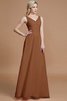 Robe demoiselle d'honneur naturel ligne a de col en v de princesse en chiffon - 9